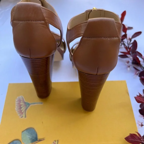 Michael Kors Brown and Gold Platform Heels - Picture 3 of 10